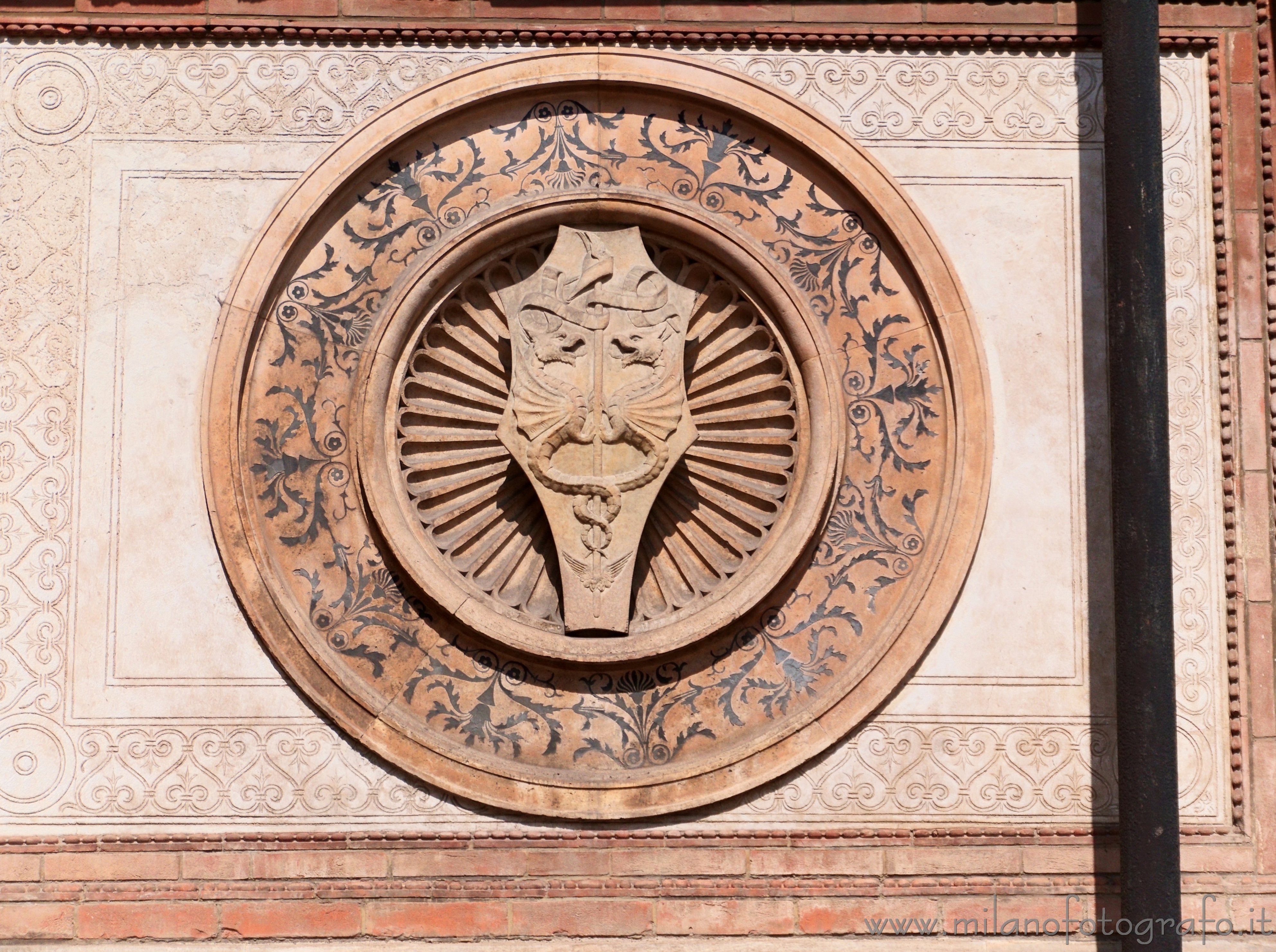 Milan (Italy) - Coat-of-arms on one side of the Basilica of Santa Maria delle Grazie
